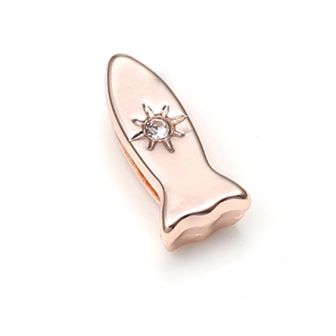 Alloy Rhinestone Fish Rocket Snowflake Slider Charms For Stainless Steel Mesh Bracelet Jewelry Making Accessory For Women
