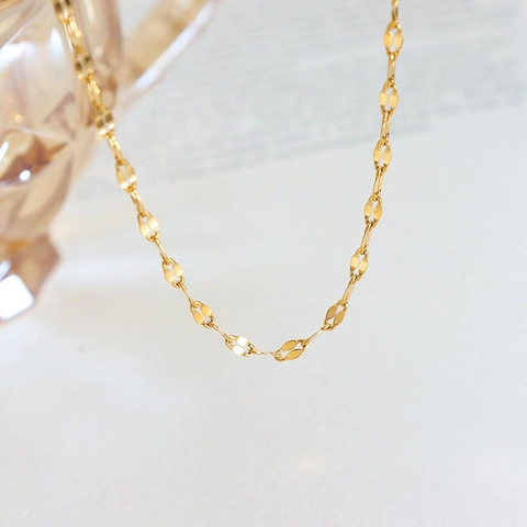Minimalist Titanium Steel Lip Chain Anklet For Women 18K Gold Plated Beach Foot Jewelry Summer Elegant Foot Accessory