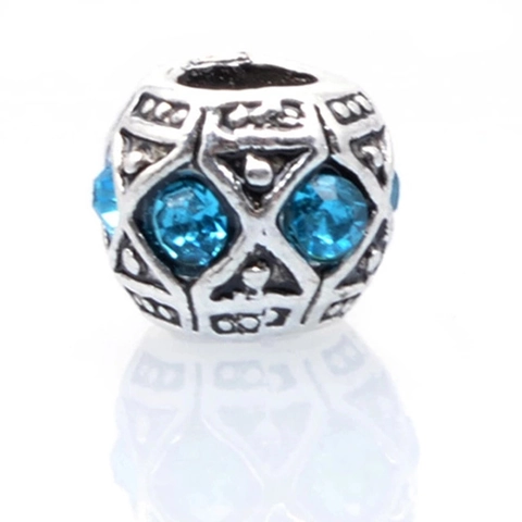 Vintage Legierung Strass Großlochperle Charms Für DIY Armband Herstellung Retro Geometrische Muster Perlen Schmuck Zubehör