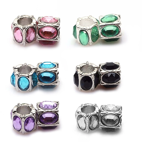 DIY Schmuckherstellung Bunte Glasperlen Herz Charms Mit Legierung Basis Eingelegte Strass Großlochperlen Für Armband Halskette Damen Mode Geschenk