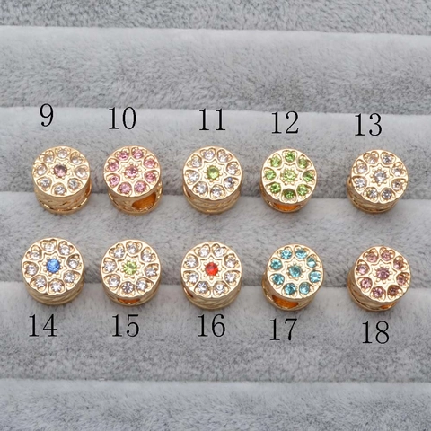 Alloy Rhinestone DIY Charm Bead Hollow Flower Heart Large Hole Beads For Bracelet Necklace Jewelry Making Accessories