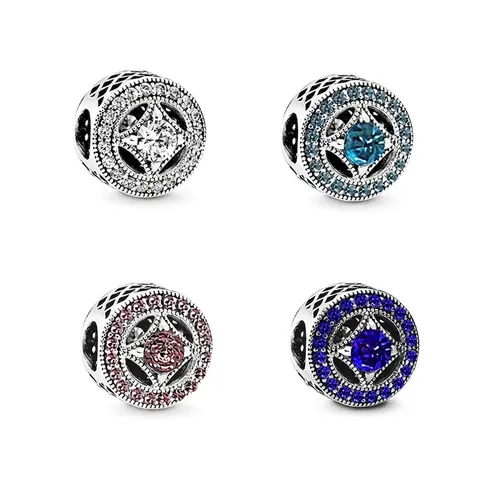 Alloy Eye Pattern Starry Sky Hollow Round Beads Drip Oil Charm With Rhinestone For DIY Bracelet Women Jewelry Making