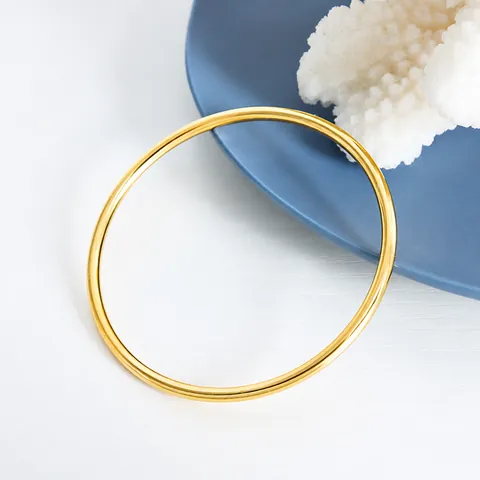 Minimalist Titanium Steel Round Bangle For Women Plain Stackable Bangle High Polish Fashion Bracelet Jewelry Accessory
