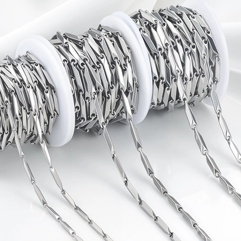 Edelstahl DIY Schmuckherstellung Kette Twist Kettenglied Für Minimalistische Halskette Armband Erkenntnisse Silber Farbe Handwerk Zubehör