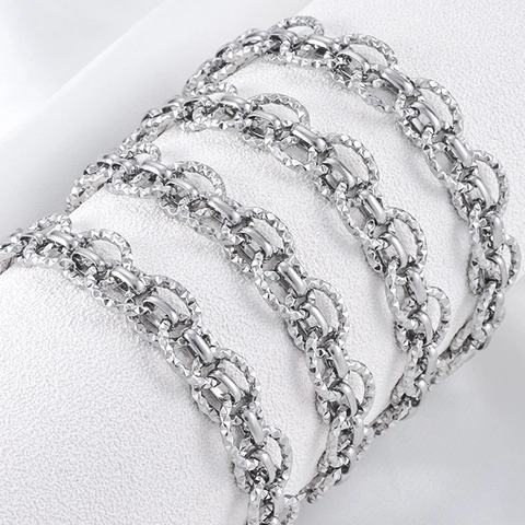 Handmade Diamond-cut Oval Stainless Steel Jewelry Chain DIY Necklace Bracelet Making Findings Bulk Metal Cable Chain Accessory