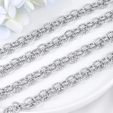Handmade Diamond-cut Oval Stainless Steel Jewelry Chain DIY Necklace Bracelet Making Findings Bulk Metal Cable Chain Accessory