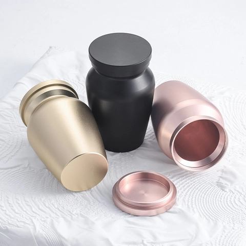 Mini Urne Souvenir en Acier Inoxydable pour Cendres de Compagnie Petit Flacon de Stockage Scellé pour Cendres Humaines Or Rose Noir