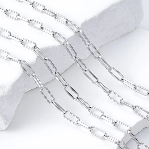 Minimalist Stainless Steel Paperclip Chain For DIY Jewelry Making Welded Long Link Accessory For Handmade Necklace Material
