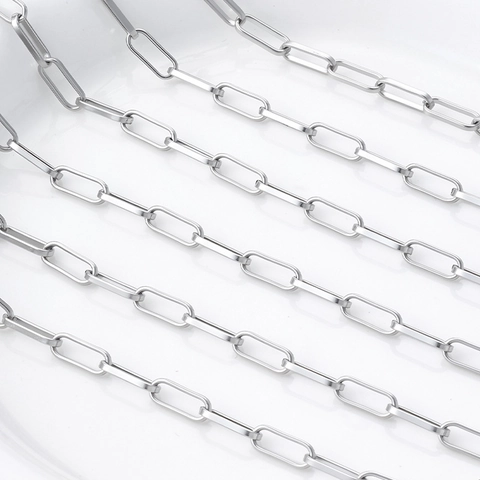 Minimalist Stainless Steel Paperclip Chain For DIY Jewelry Making Welded Long Link Accessory For Handmade Necklace Material