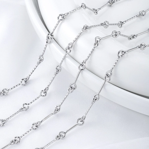 Stainless Steel Embossed Bar Chain DIY Jewelry Making Accessories Silver Plated Individuality Tassel Link Chain Jewelry Craft