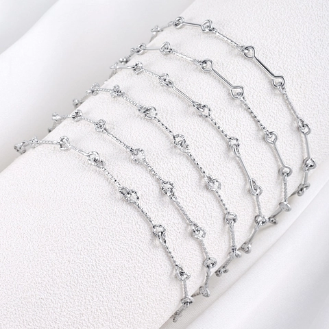 Stainless Steel Embossed Bar Chain DIY Jewelry Making Accessories Silver Plated Individuality Tassel Link Chain Jewelry Craft