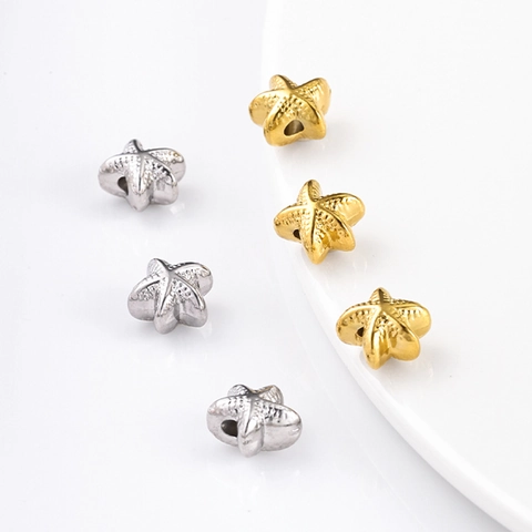 304 Roestvrij Staal Zeester Tussenkralen Vacuüm Plating 18K Vergulde Losse Kralen Voor DIY Sieraden Maken