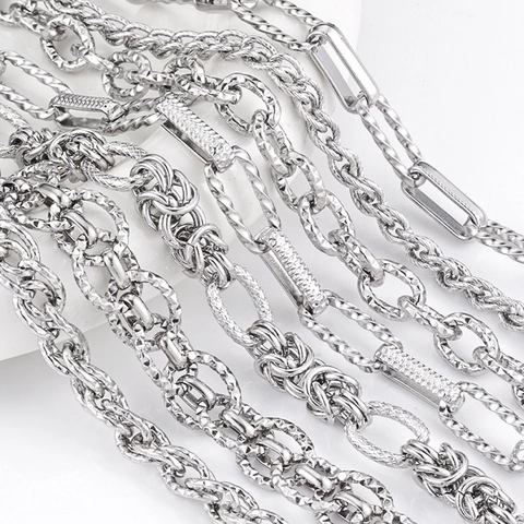 Edelstahl DIY Schmuck Kette Halskette Bekleidung Zubehör Industrie Stil Silber Farbe Handgemachte Ketten Material