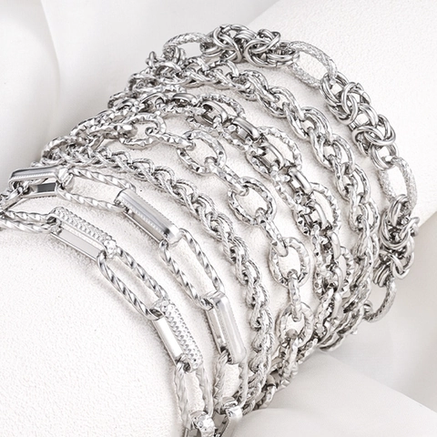 Edelstahl DIY Schmuck Kette Halskette Bekleidung Zubehör Industrie Stil Silber Farbe Handgemachte Ketten Material