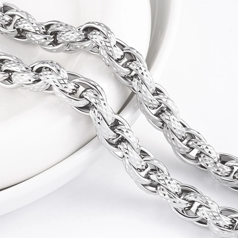 Edelstahl Eingerückte Twist-Kette DIY Schmuckzubehör Hip Hop Dicke Halskette Hosenkette Glied Für Schmuckherstellung Herren Damen