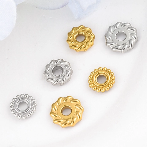 304 Edelstahl Abstandsperlen Vakuum Galvanisiert Gold Silber Polierte Lose Perlen Für DIY Schmuckherstellung Armband Halskette
