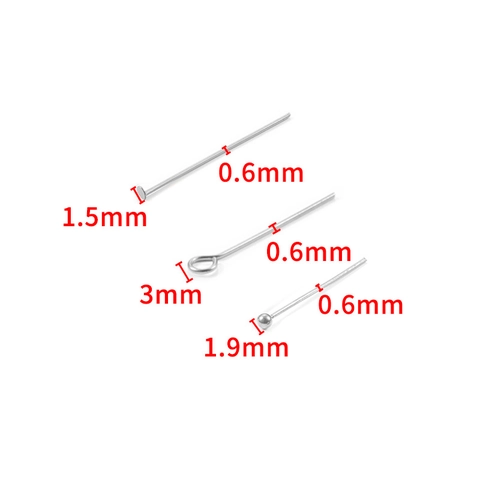 Stainless Steel Eye Pins T-Head Pins Ball Head Pins DIY Jewelry Findings Materials Gold Steel Tone Pins For Beading Handmade Crafts