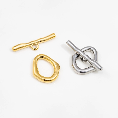 Stainless Steel Irregular OT Toggle Clasp DIY Jewelry Findings For Necklace Bracelet Organic Liquid Metal Design Connector