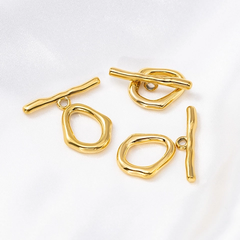 Stainless Steel Irregular OT Toggle Clasp DIY Jewelry Findings For Necklace Bracelet Organic Liquid Metal Design Connector