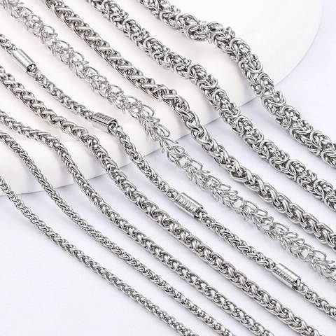 Stainless Steel DIY Jewelry Making Chain Keel Petal Byzantine Link Chain For Necklace Bracelet Fashion Accessories