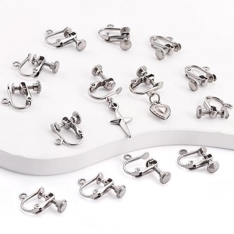 Stainless Steel Spiral Earring Converter DIY Jewelry Making Finding Adjustable Painless Finding Accessory For Non-Pierced Ears