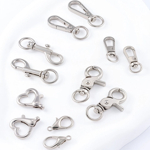 Zinc Alloy Swivel Lobster Clasp Heart Spring Snap Hook For DIY Jewelry Making Bag Accessories Metal Connection Buckle