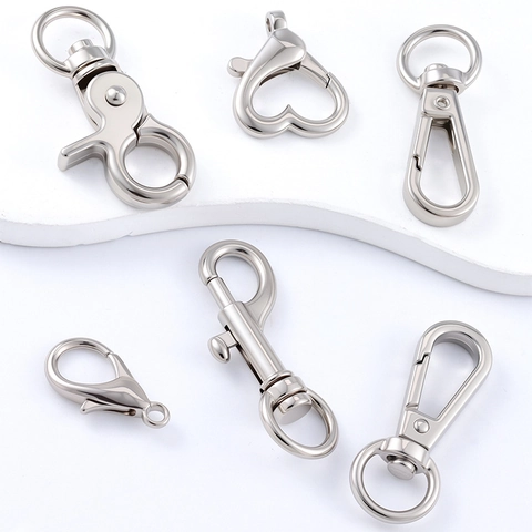Zinc Alloy Swivel Lobster Clasp Heart Spring Snap Hook For DIY Jewelry Making Bag Accessories Metal Connection Buckle