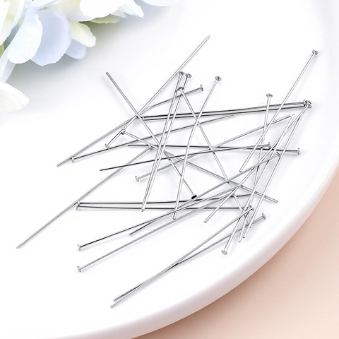 Stainless Steel Flat Head Pins For DIY Jewelry Making Beading Crafts T Pins Polished Metal Findings For Pendants Necklaces