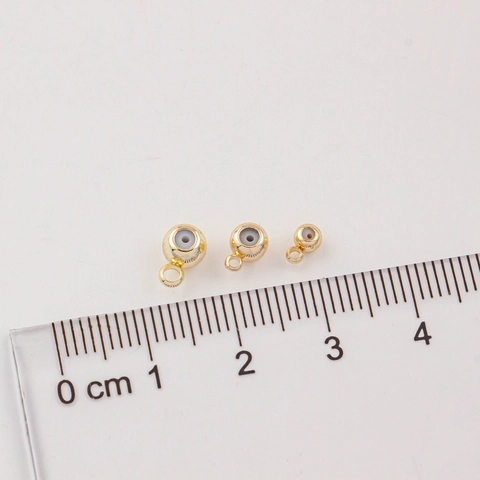 Perline di Posizionamento in Silicone Placcato Oro 14K in Rame Con Anello per Creazione Gioielli DIY Bracciale Collana