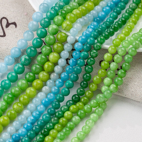 Natürlicher Jadestein Rund Lose Perlen Glatt Poliert Edelstein Abstandsperlen Für DIY Schmuckherstellung Halskette Armband Handwerk