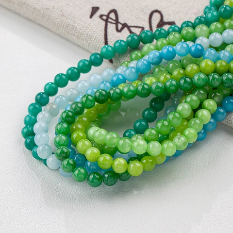 Natürlicher Jadestein Rund Lose Perlen Glatt Poliert Edelstein Abstandsperlen Für DIY Schmuckherstellung Halskette Armband Handwerk