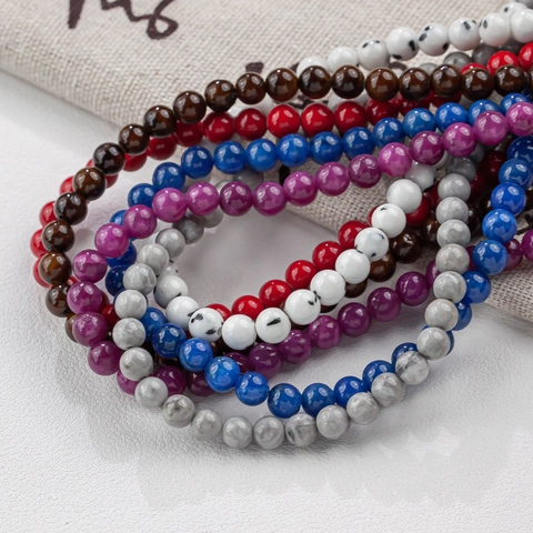 Natürliche Jade Rundperlen Für DIY Schmuckherstellung Polierte Mehrfarbige Steinperlen Für Armband Halskette Handgefertigtes Zubehör