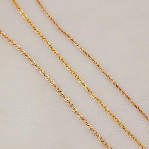 Chaîne à Maillons O-Link en Cuivre Plaqué Or Véritable DIY Accessoires de Fabrication de Bijoux pour Collier Bracelet