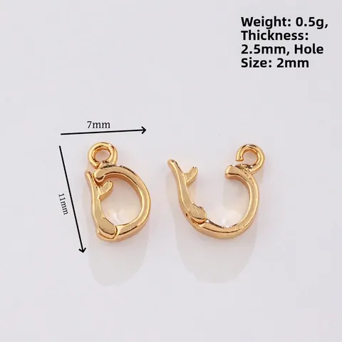 Copper Gold Silver Plated Pendant Connector Pinch Bails Clasp DIY Jewelry Making Findings Bracelet Necklace Material Handmade Accessories