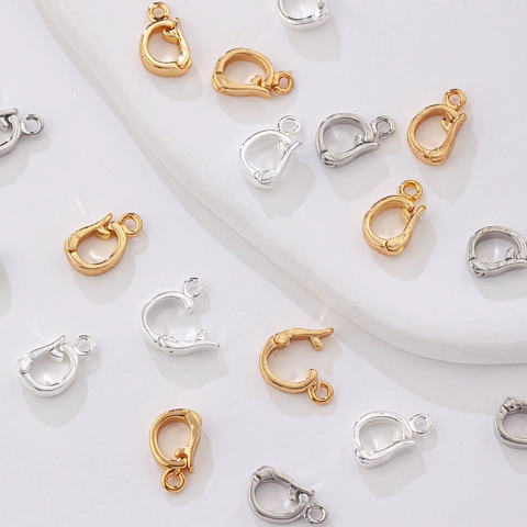 Copper Gold Silver Plated Pendant Connector Pinch Bails Clasp DIY Jewelry Making Findings Bracelet Necklace Material Handmade Accessories