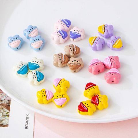 Cute Cartoon Star Charms Alloy Resin DIY Jewelry Accessories For Bracelet Necklace Making Enamel Star With Hat Jewelry Beads