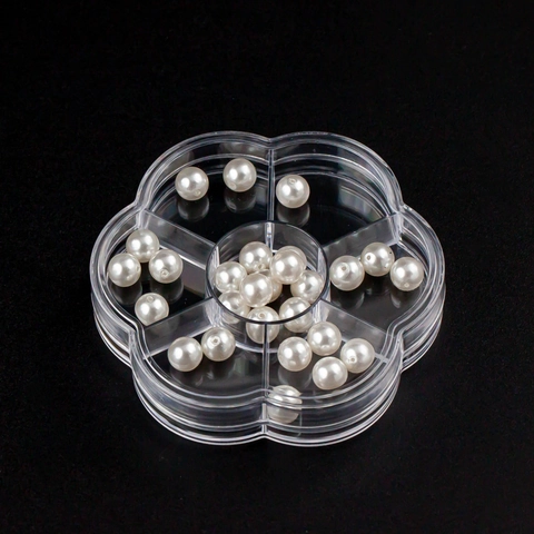 Transparent Flower Shaped Multi-Grid Plastic Storage Box With Lid For Jewelry Nail Art Beads DIY Accessories Organizer