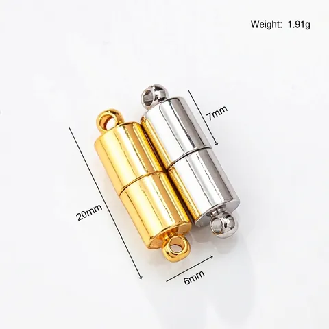 Fermoirs Cylindriques Magnétiques En Cuivre Pour Collier Bracelet DIY Fabrication De Bijoux Connecteur Or Argent Plaqué