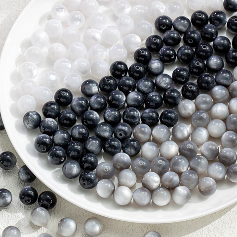 Dreamy Stream Resin Cat Eye Round Beads DIY Jewelry Accessories For Bracelet Necklace Making Smooth Polished Loose Beads