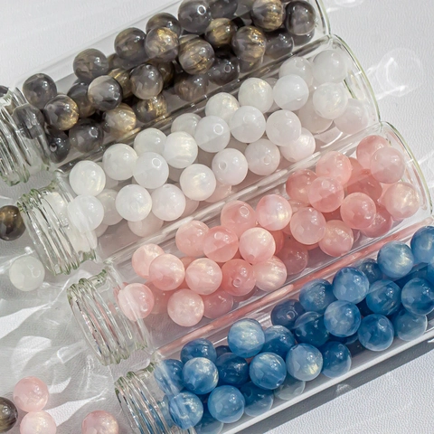 Starry Sky Gold Foil Resin Beads For DIY Jewelry Making Bracelet Necklace Round Loose Spacer Beads For Artistic Accessories
