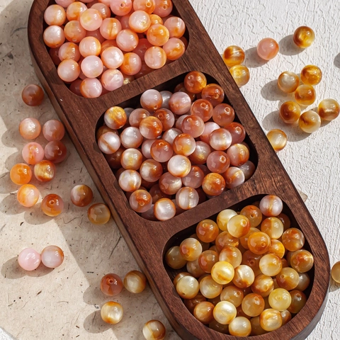 Resin Loose Beads For Jewelry Making Brown Cat Eye Effect Gilded Starry Style Round Beads With Hole For DIY Bracelet Necklace