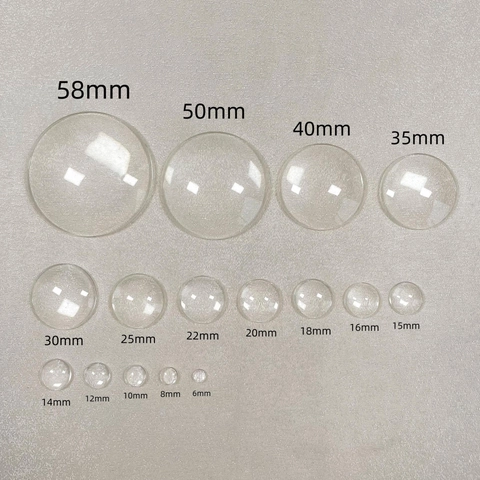 Clear Transparent Round Glass Cabochons Dome Flat Back DIY Jewelry Making Accessories Necklace Bracelet Pendant Craft