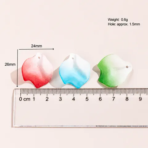 Gradient Frosted Acrylic Flower Petal Pendants DIY Jewelry Accessories For Earrings Hairclips Handcrafted Making Components