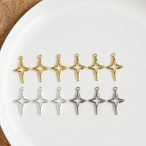 Breloques Pendentif Étoile Creuse en Alliage pour Collier Bracelet Boucles d'Oreilles DIY Accessoires de Bijoux Or Argent