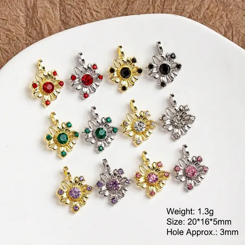Ciondolo Margherita Stile Vintage Francese Lega Zirconia Accessorio Per Gioielli DIY Per Collana Bracciale Ciondolo Floreale