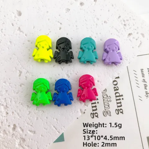 Painted Alloy Cartoon Girl Beads Little Angel Spacer Beads For DIY Bracelet Necklace Making Jewelry Findings Craft Accessories