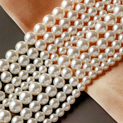 High Quality Acrylic Faux Artificial Pearl Beads Round Loose Beads With Straight Hole For Handmade DIY Jewelry Making Apparel Craft Accessories