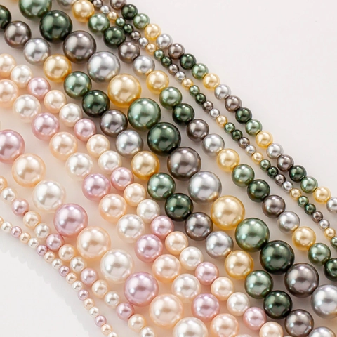 Multicolor Round Glass Imitation Artificial Pearl Loose Beads For DIY Jewelry Making Handmade Bracelet Necklace Accessories Elegant Smooth Glossy Beads