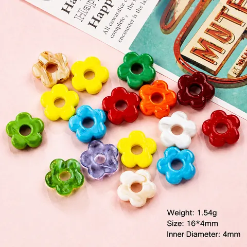 Glass Flower Beads Handmade DIY Jewelry Making Accessories For Necklace Bracelet Earrings Lampwork Marbling Design Craft Beads