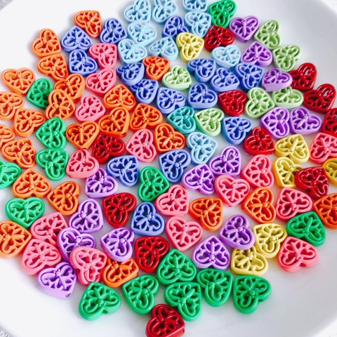 Hollow Heart Alloy Lacquered Beads Butterfly Pattern DIY Handcrafted Jewelry Making Accessories For Bracelet Women Jewelry